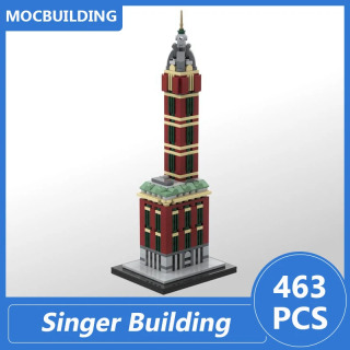 Singer binosi 1:800 miqyosli model Moc bloklari DIY gʻisht yigʻish arxitektura taʻlimiy ijodiy toʻplam oʻyinchoqlar sovgʻalar 463 dona Светло-серый
