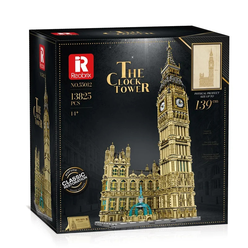 В НАЛИЧИИ Reobrix 55012 MOC UK Big Ben, строительные блоки, кирпичи, сборка моделей, строительные игрушки для мальчиков, рождественский подарок, игрушки