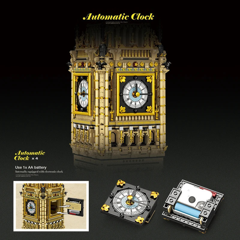 В НАЛИЧИИ Reobrix 55012 MOC UK Big Ben, строительные блоки, кирпичи, сборка моделей, строительные игрушки для мальчиков, рождественский подарок, игрушки