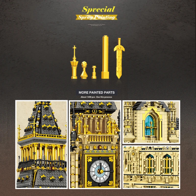 В НАЛИЧИИ Reobrix 55012 MOC UK Big Ben, строительные блоки, кирпичи, сборка моделей, строительные игрушки для мальчиков, рождественский подарок, игрушки