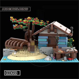 Кабина лодки MOC, строительные блоки, замок, архитектура, технология, кирпичи, сделай сам, сборка, дисплей, модель, игрушки, рождественские подарки Светло-серый
