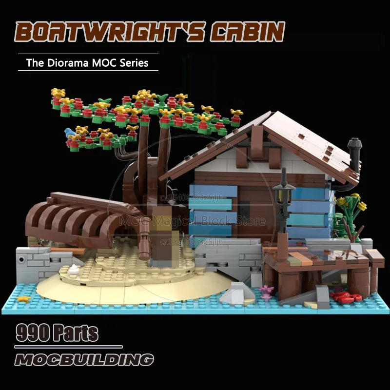 Кабина лодки MOC, строительные блоки, замок, архитектура, технология, кирпичи, сделай сам, сборка, дисплей, модель, игрушки, рождественские подарки