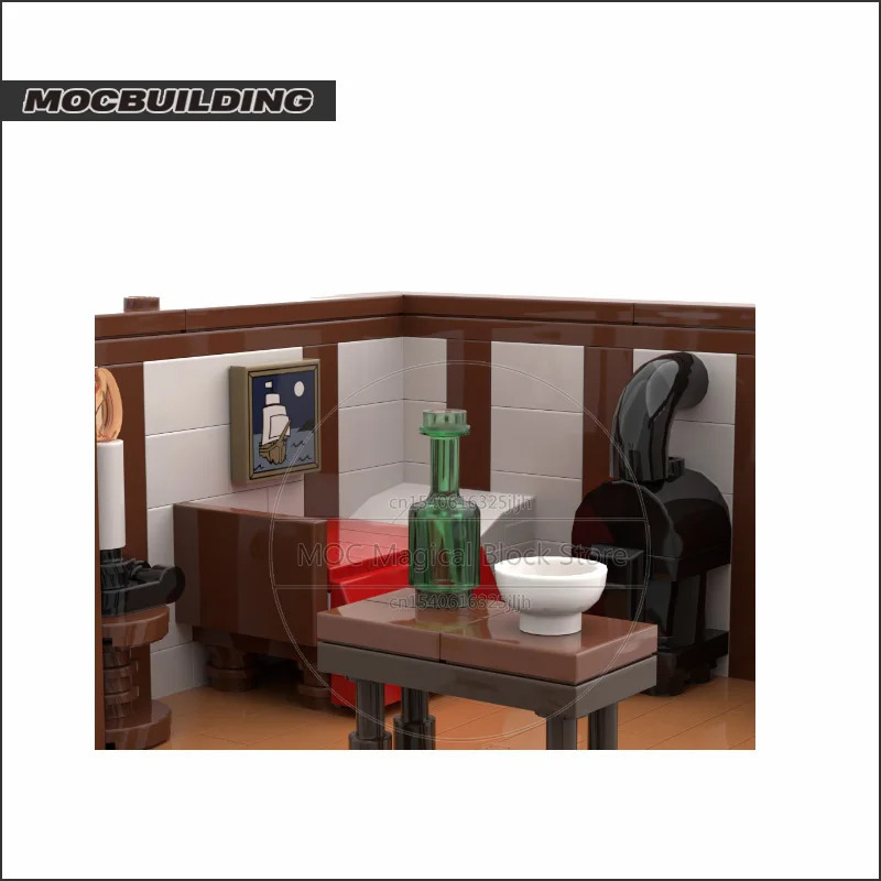 Кабина лодки MOC, строительные блоки, замок, архитектура, технология, кирпичи, сделай сам, сборка, дисплей, модель, игрушки, рождественские подарки