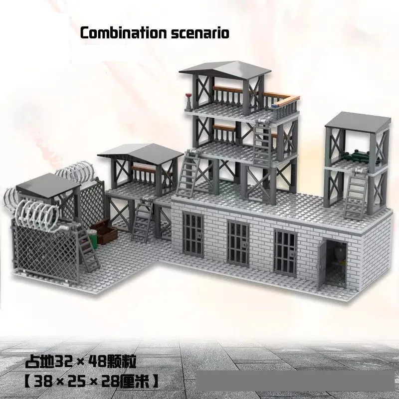 DIY WW2 Battlefield Bunker Bricks WW2 Военная военная конструкция Совместимая фигурка Строительный блок Игрушки для детей Друзья Подарок