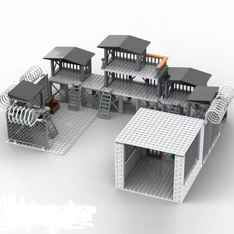 DIY WW2 Battlefield Bunker Bricks WW2 Военная военная конструкция Совместимая фигурка Строительный блок Игрушки для детей Друзья Подарок