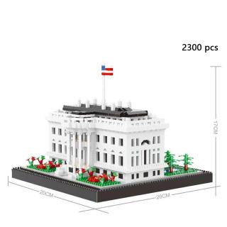 KNEW BUILT Строительство Капитолия, Белый дом, микростроительные блоки, США, мини-архитектура, игрушки для взрослых и детей, сборка кирпичей серебристый С
