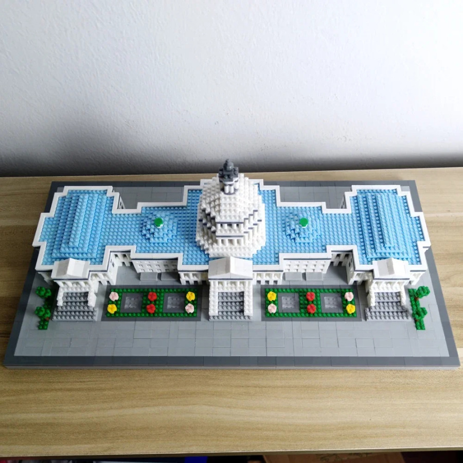 KNEW BUILT Capitol Building Oq uy mikro qurilish bloklari AQSH mini arxitektura oʻyinchoqlari kattalar bolalar uchun qurilish gʻishtlari