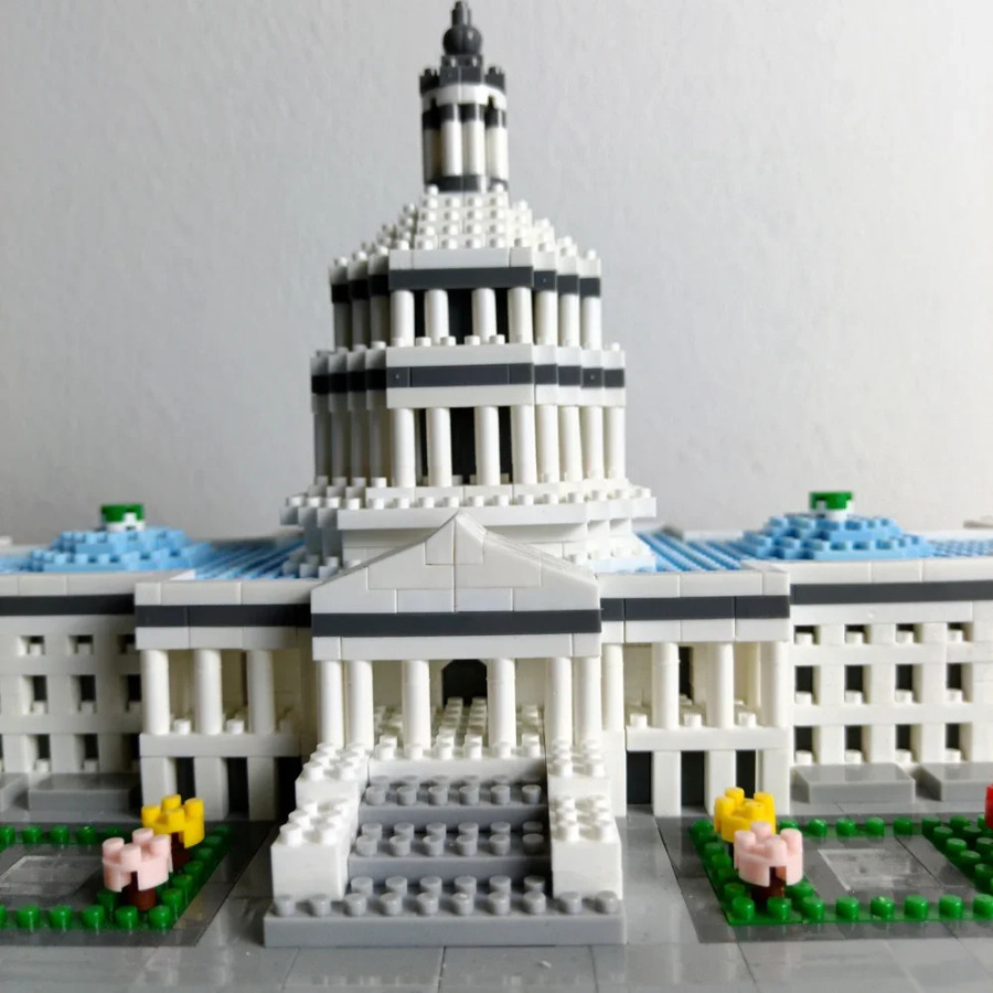 KNEW BUILT Capitol Building Oq uy mikro qurilish bloklari AQSH mini arxitektura oʻyinchoqlari kattalar bolalar uchun qurilish gʻishtlari
