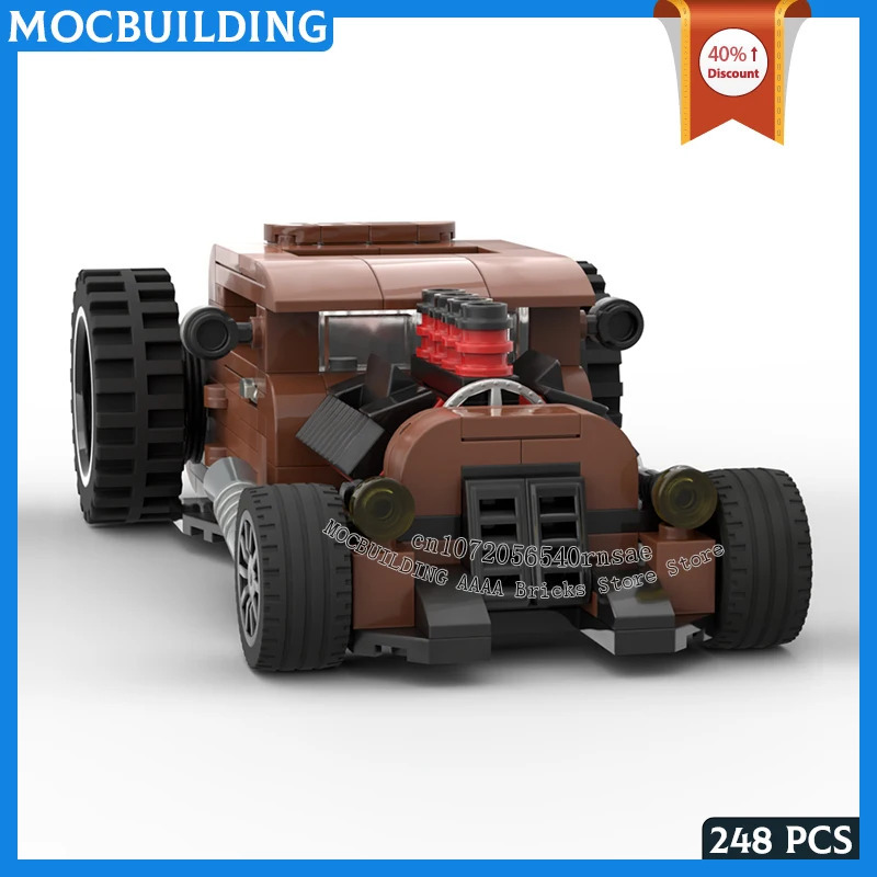 Конструктор MOC: Классический городской автомобиль 1920-х годов, модель Rat Car, DIY-набор для сборки, креативные гоночные игрушки, коллекционные подарки для демонстрации