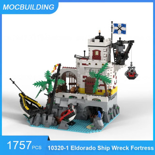 Конструктор MOC: Модель-пазл «Потопленный корабль-крепость» (1757 деталей) – Сборная модель для ландшафтного дизайна, коллекционирования, игрушка, подарок