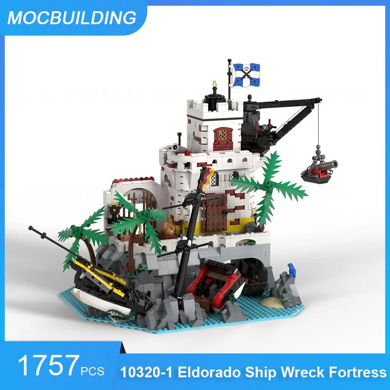 Конструктор MOC: Модель-пазл «Потопленный корабль-крепость» (1757 деталей) – Сборная модель для ландшафтного дизайна, коллекционирования, игрушка, подарок