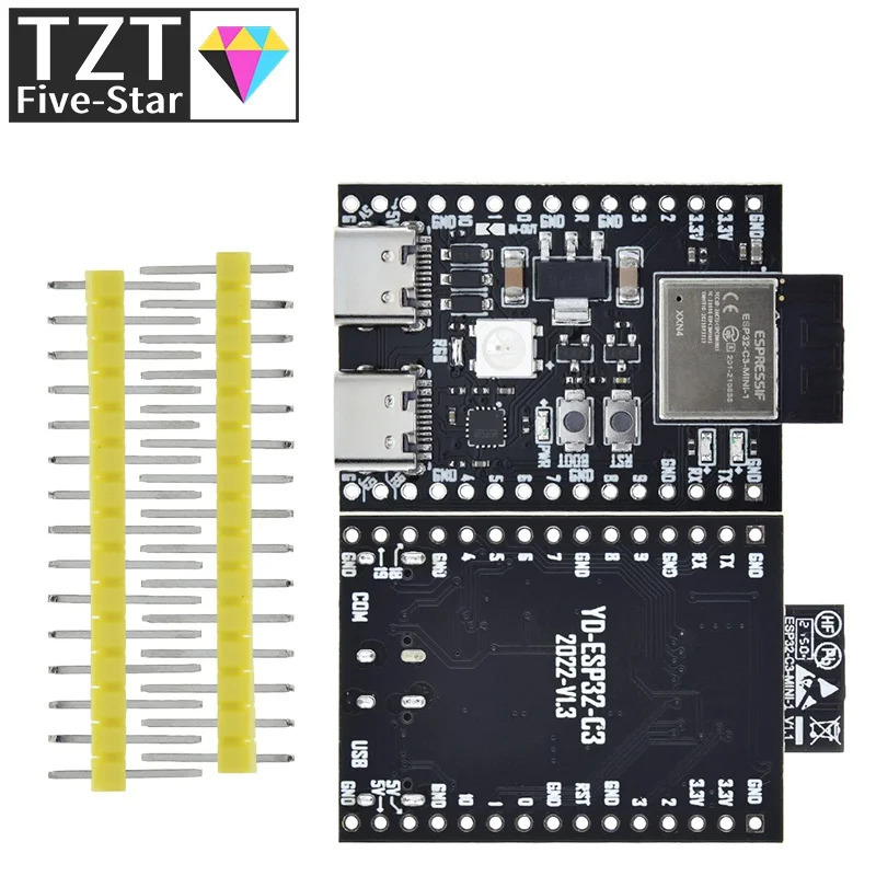 ESP32 / ESP32-C3 WiFi + Bluetooth 5,0 Интернет вещей Dual Type-C макетная плата, основная плата для Arduino