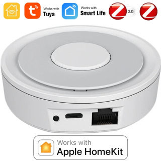 Tuya Smart ZigBee Беспроводной/проводной шлюз-концентратор Мост Удаленные устройства связи Wi-Fi Хост центрального управления работает с приложением Smart Life БЕЛЫЙ