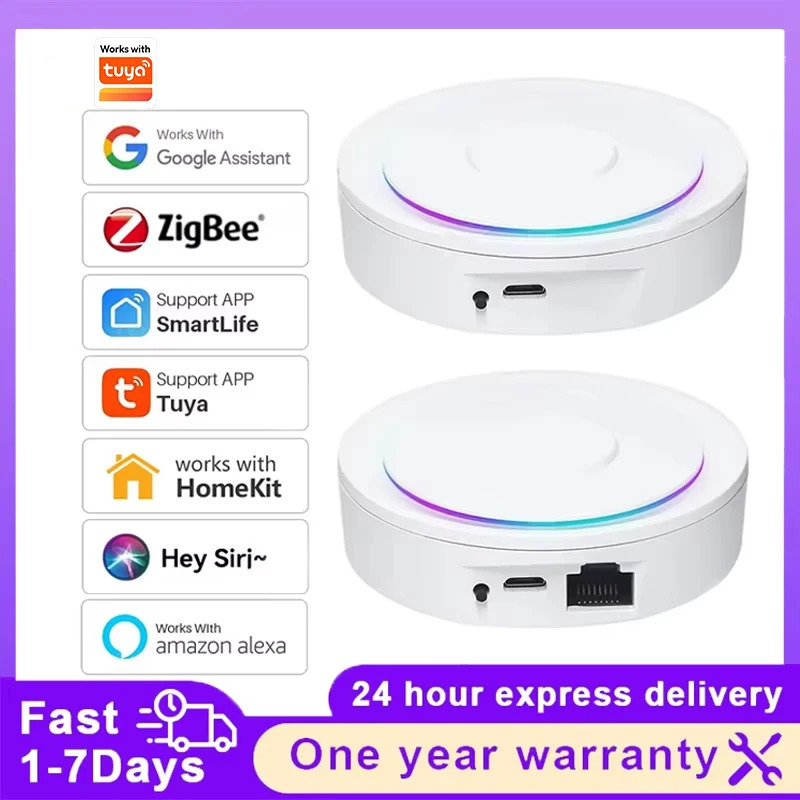 Tuya Smart ZigBee Беспроводной/проводной шлюз-концентратор Мост Удаленные устройства связи Wi-Fi Хост центрального управления работает с приложением Smart Life