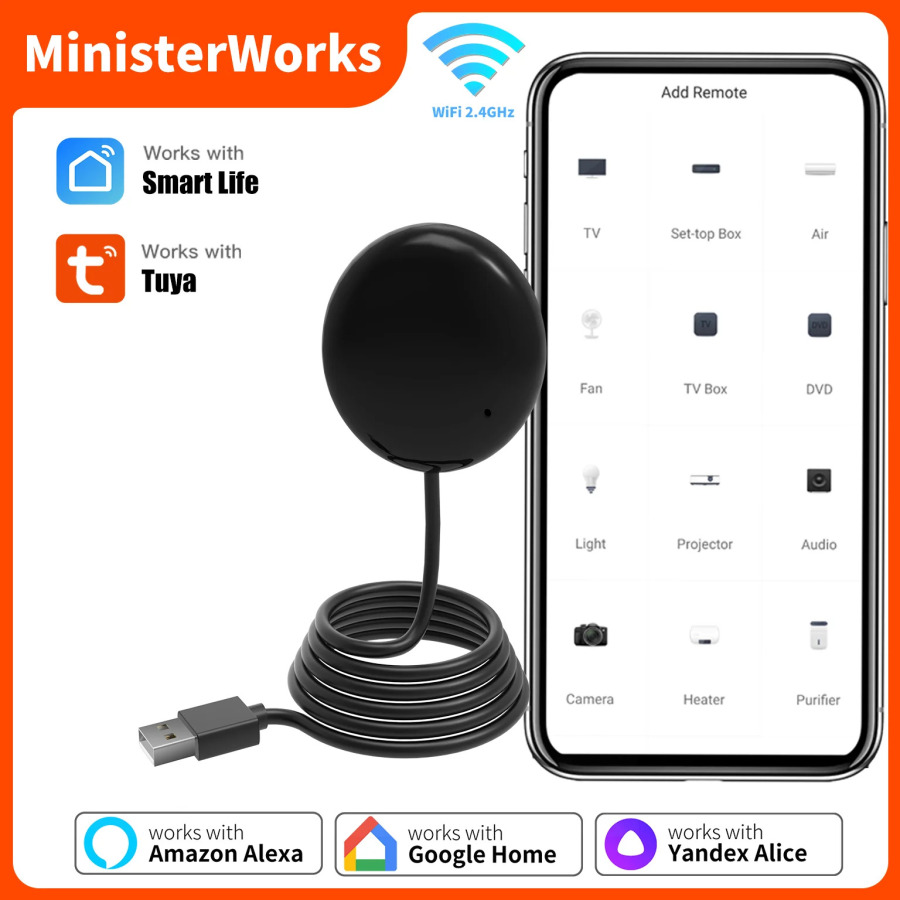 Tuya Wi-Fi ИК-пульт дистанционного управления для умной домашней автоматизации SmartLife APP дистанционное управление универсальная инфракрасная работа с Alexa SmartThings