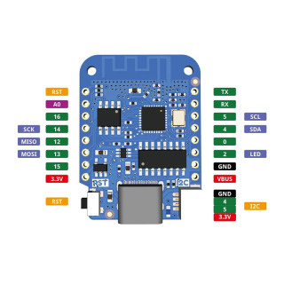 MGQH LOLIN D1 Mini V4.0.0 - WEMOS WIFI Плата Интернета вещей на базе ESP8266 4 МБ MicroPython Nodemcu Arduino, совместимая