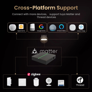 AVATTO Matter Smart Gateway Hub ZigBee: Simli Smart Home Bridge Controller Tuya, HomeKit, Google Home, Alexa bilan mos keladi.