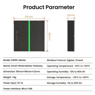 AVATTO Matter Smart Gateway Hub ZigBee: Simli Smart Home Bridge Controller Tuya, HomeKit, Google Home, Alexa bilan mos keladi.