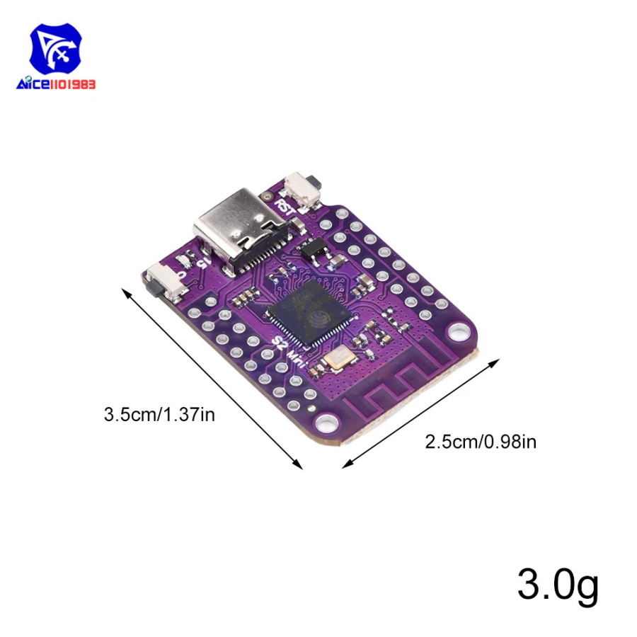 ESP32 S2 Mini WiFi moduli ESP32-S2 4MB Flash Type-C IoT ishlab chiqish platasi MicroPython bilan mos keladi