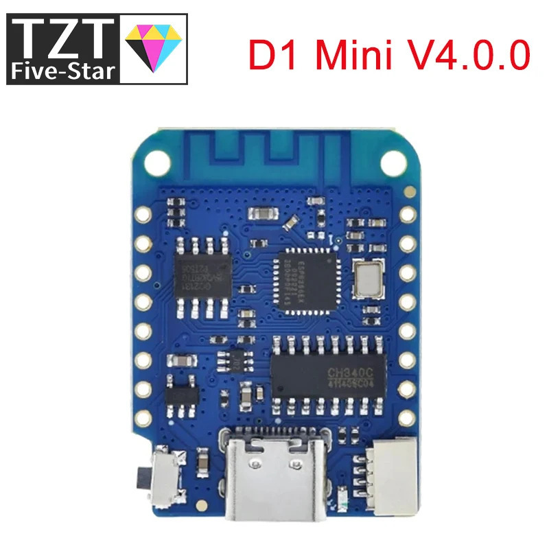 GREATZT D1 Mini V4.0.0 - ESP8266 4MB asosidagi WEMOS WIFI Internet-narsalar platasi MicroPython, Nodemcu, Arduino bilan mos keladi