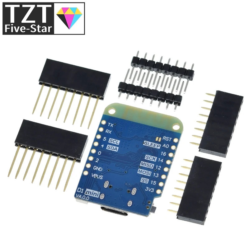 GREATZT D1 Mini V4.0.0 - ESP8266 4MB asosidagi WEMOS WIFI Internet-narsalar platasi MicroPython, Nodemcu, Arduino bilan mos keladi