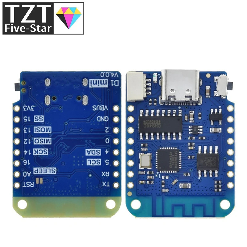 GREATZT D1 Mini V4.0.0 - ESP8266 4MB asosidagi WEMOS WIFI Internet-narsalar platasi MicroPython, Nodemcu, Arduino bilan mos keladi