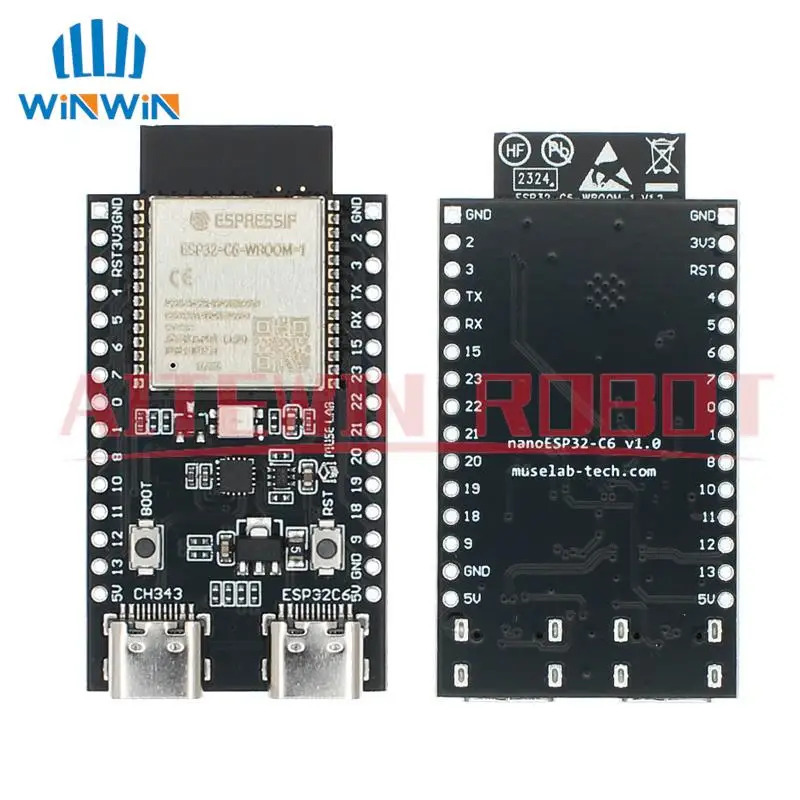 ESP32 ESP32-C6 WiFi + Bluetooth Интернет вещей Двойная плата разработки Type-C Основная плата ESP32-C6-DevKit C N4R2 для Arduino