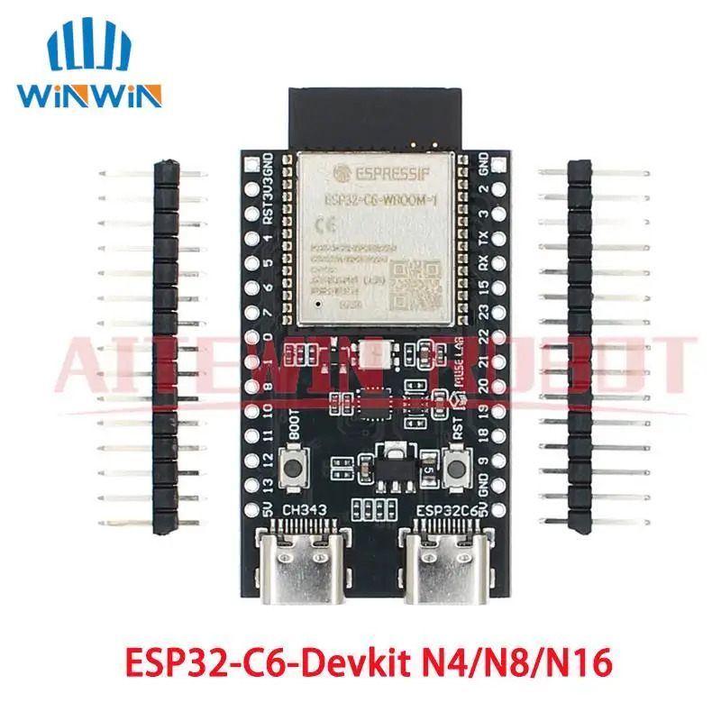 ESP32 ESP32-C6 WiFi + Bluetooth Интернет вещей Двойная плата разработки Type-C Основная плата ESP32-C6-DevKit C N4R2 для Arduino