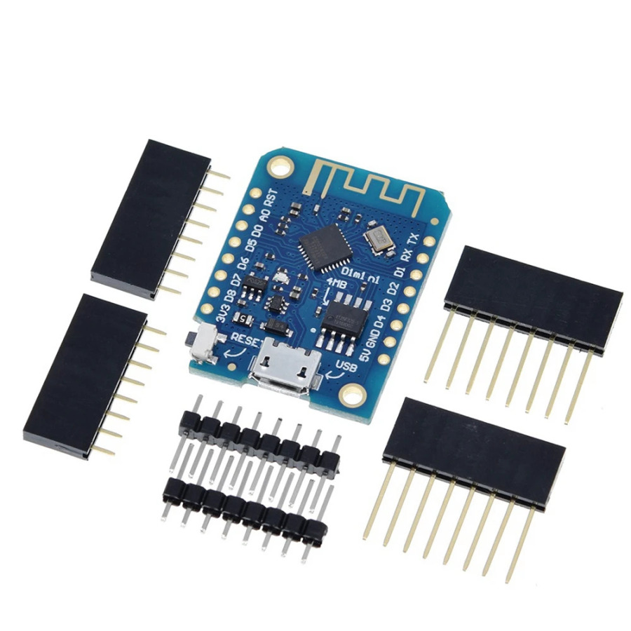 1/2/5 dona. Arduino Nodemcu V2 uchun ESP8266 CH340 4MB asosidagi Wemos D1 Mini V3.0.0 WIFI IoT ishlab chiqish platasi