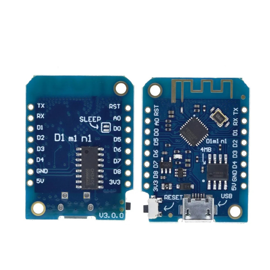 1/2/5 dona. Arduino Nodemcu V2 uchun ESP8266 CH340 4MB asosidagi Wemos D1 Mini V3.0.0 WIFI IoT ishlab chiqish platasi