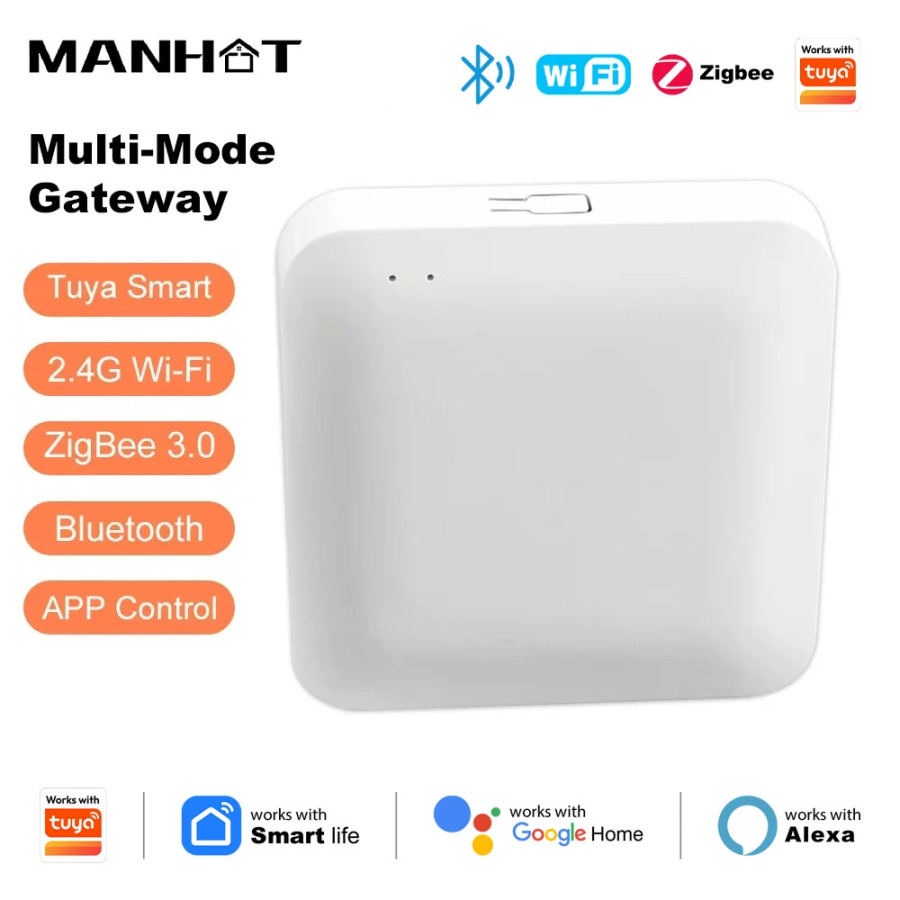 Умный Wi-Fi/Bluetooth/ZigBee 3.0 мультирежимный смарт-шлюз/беспроводной хаб, совместимый с Tuya, Alexa, Google Home Assistant