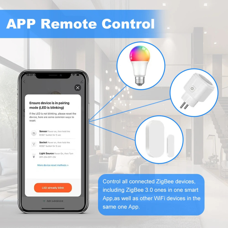 Tuya Zigbee 3.0 Gateway Hub Умный дом Беспроводной мост работает с приложением Smart Life Дистанционное управление Автоматизация Интеллектуальное устройство