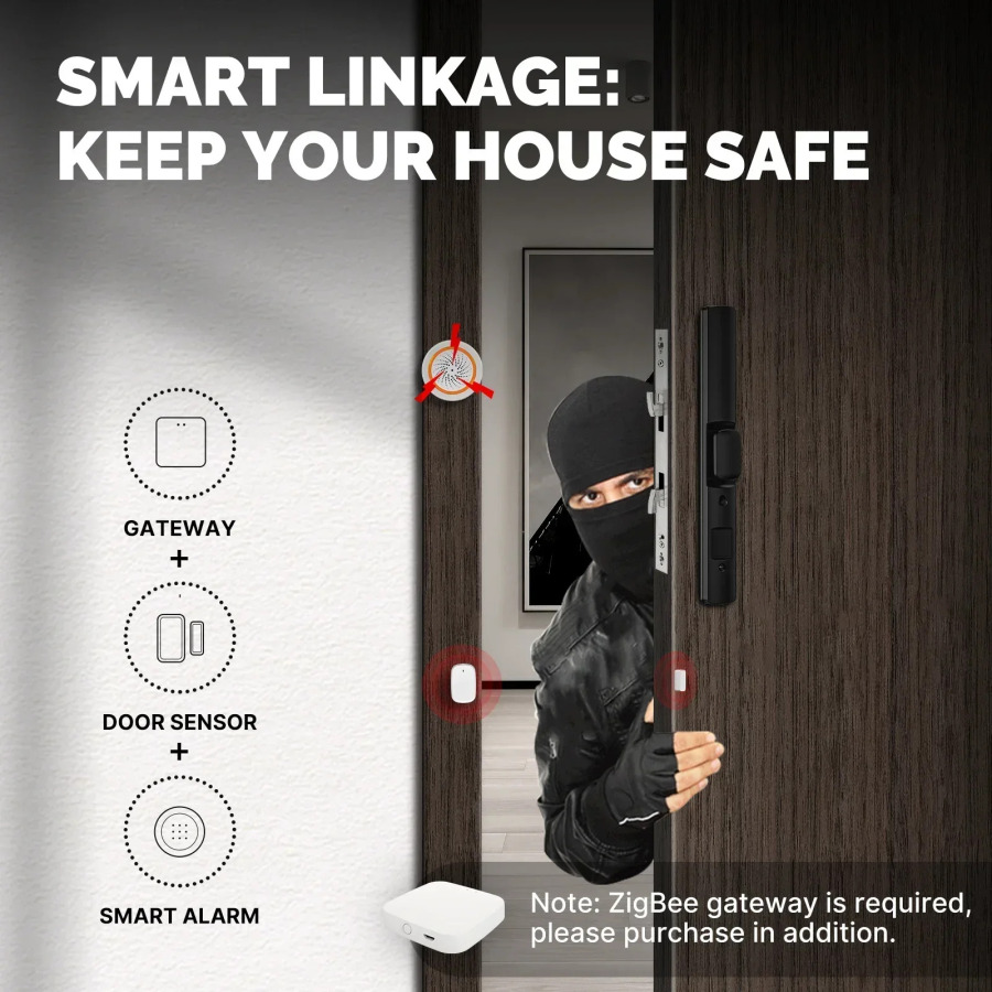 MOES ZigBee/WiFi aqlli eshik sensori, uyingizni Tuya ilovasi, deraza/eshikni aniqlash va aqlli hayot mosligi bilan himoya qiling