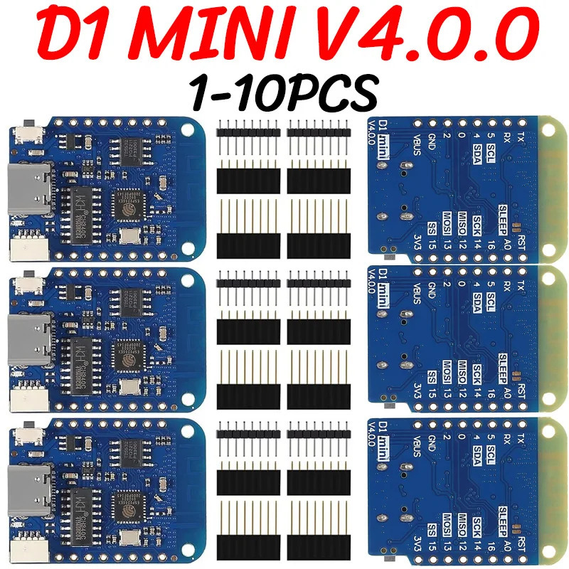 WEMOS D1 Mini V4.0.0 TYPE-C USB WIFI Плата Интернета вещей на базе ESP8266 4 МБ MicroPython Nodemcu Arduino Совместимость
