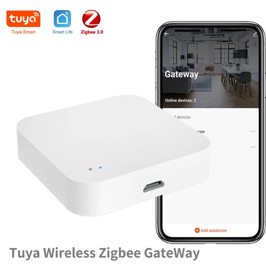 Tuya Zigbee Hub Беспроводной многорежимный шлюз для автоматизации умного дома для устройств ZigBee через Smart Life