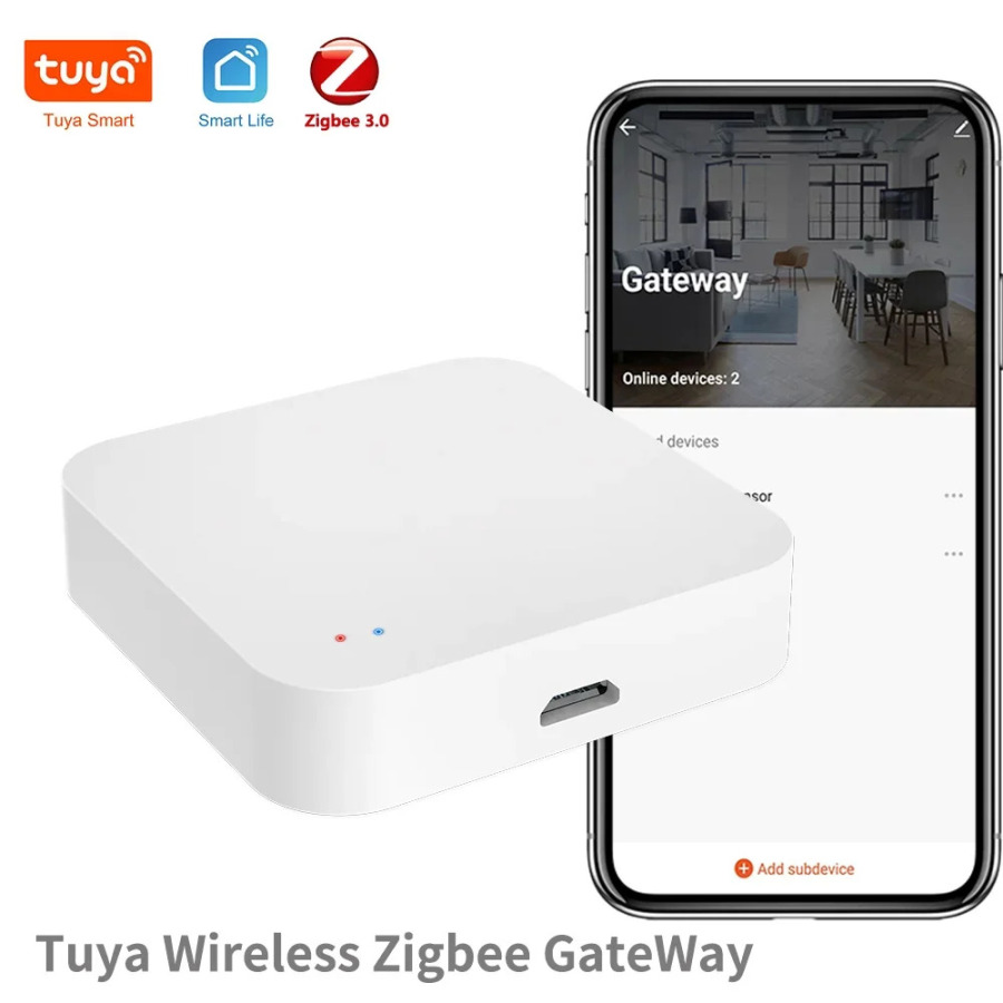 Tuya Zigbee Hub Беспроводной многорежимный шлюз для автоматизации умного дома для устройств ZigBee через Smart Life