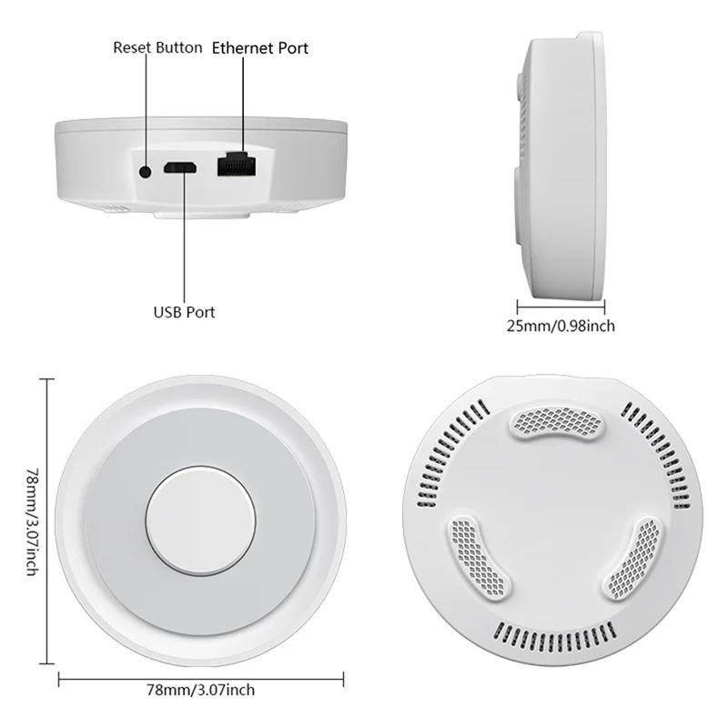 HomeKit ZigBee Gateway Hub Smart Home Wireless/Simed Bridge Tuya Smart Life Apple iPhone Siri Alexa Google Home bilan ishlaydi.