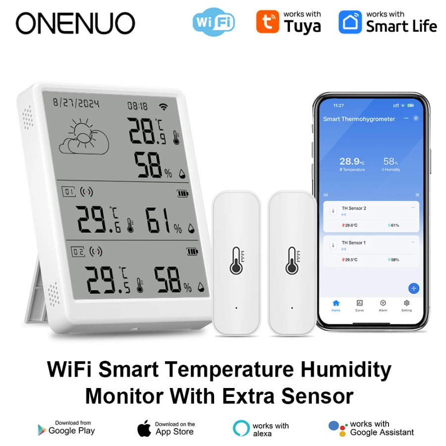 Комплекты датчиков температуры и влажности Tuya WiFi + RF433, монитор с экраном, комплекты основных дополнительных устройств, работает с Alexa Google Home