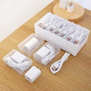 Clear Data Cable Organizer, 3/7/11 boʻlimlari, sizni tartibli, bardoshli, qayta foydalanish mumkin, ish stoli va uyda ishlatish uchun saqlaydi