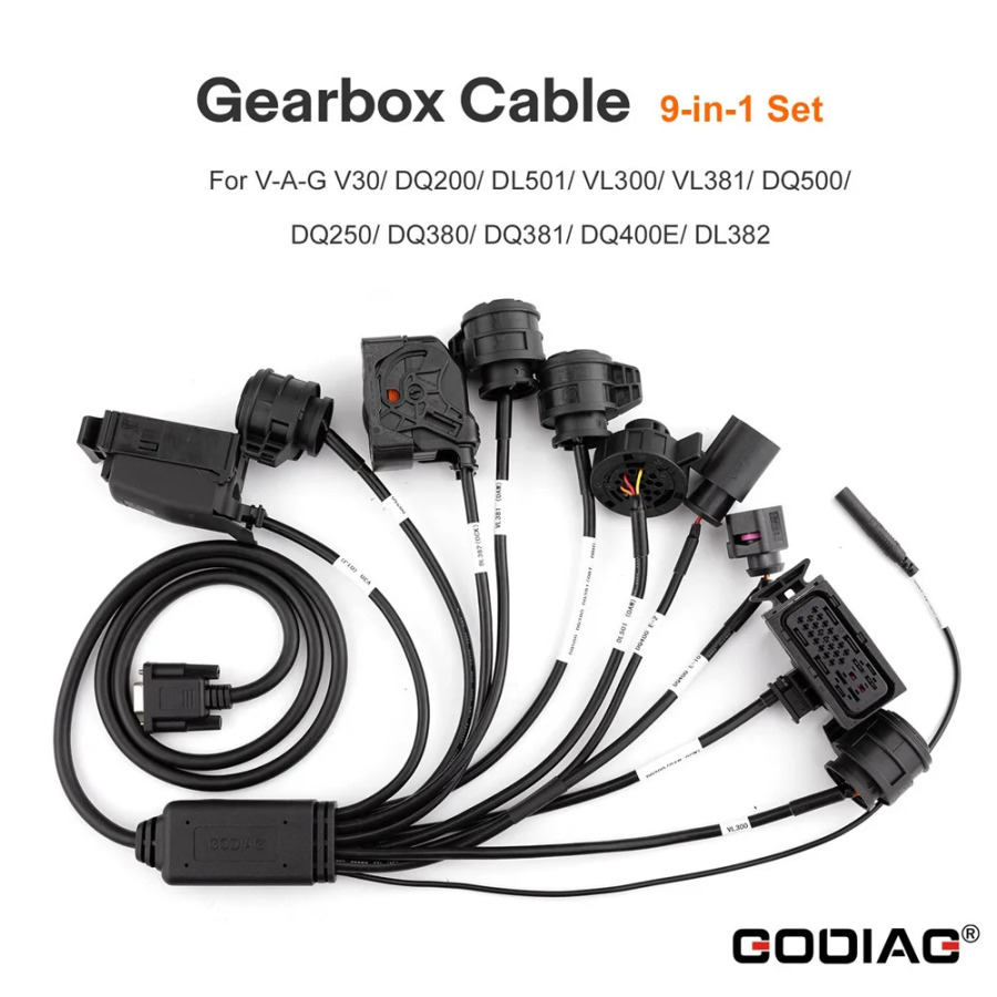 Кабель для коробок передач GODIAG 9-в-1 для V-A-G V30 DQ200 DL501 VL300 VL381 DQ500 DQ250 DQ380 DQ381 DQ400E, подключается к Gbox Multi Prog