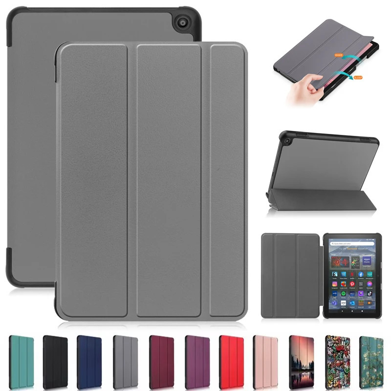 Чехол для Fire HD 8 2022 8 дюймов, тройной магнитный кожаный смарт-чехол для Amazon Fire HD 8 Case 2022 Fire HD8 Plus 2022 Чехол 12-го поколения
