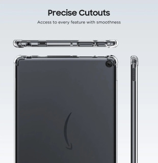 Amazon Fire HD 10 (13-avlod) 2023 uchun gʻilof 10,1 dyuymli ilgʻor havo yostigʻi tushishga qarshi moslashuvchan silikon zarbaga chidamli TPU planshet qopqogʻi