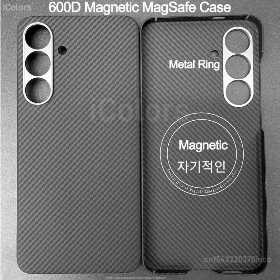 Магнитный чехол MagSafe для Samsung Galaxy S25 FE, арамидный чехол из углеродного волокна, ультратонкий легкий защитный чехол
