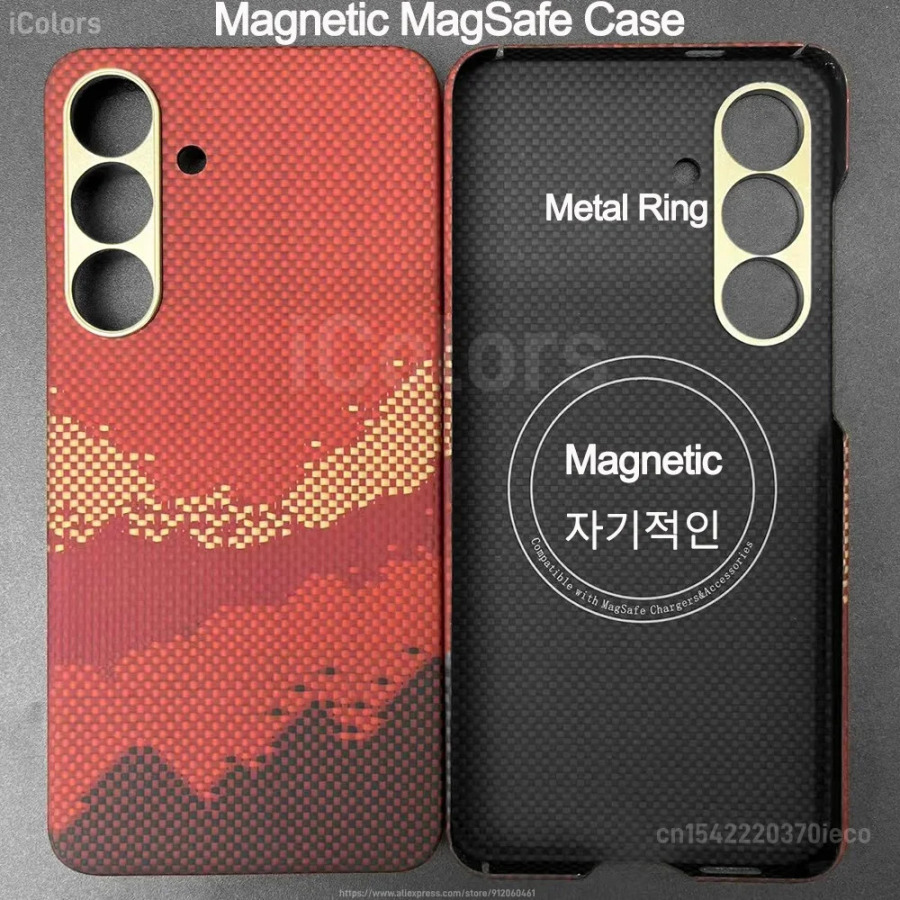 Магнитный чехол MagSafe для Samsung Galaxy S25 FE, арамидный чехол из углеродного волокна, ультратонкий легкий защитный чехол