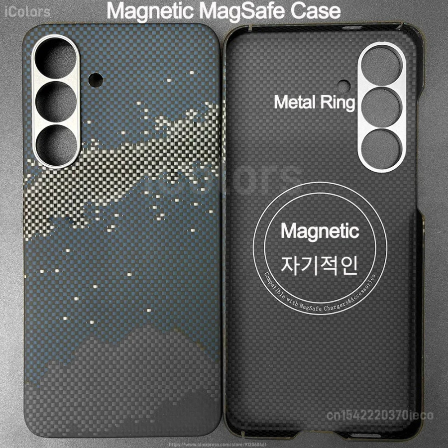 Магнитный чехол MagSafe для Samsung Galaxy S25 FE, арамидный чехол из углеродного волокна, ультратонкий легкий защитный чехол