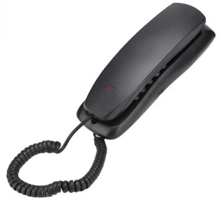 Statsionar telefon, devor telefoni, ofis, uy, mehmonxona uchun jim pauza funksiyasiga ega statsionar simli telefon. черный
