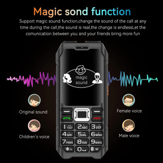 Qattiq smartfon Keksa telefon 3,5 mm telefon 2G tarmoq 4 SIM Magic Voice 2,4 dyuymli Jek Katta klaviatura