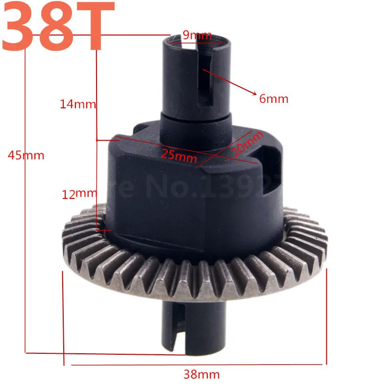 RC Car Model 1/10 R/C Farq. Gear Complete 38T 02024 ehtiyot qismlari HSP aksessuarlari