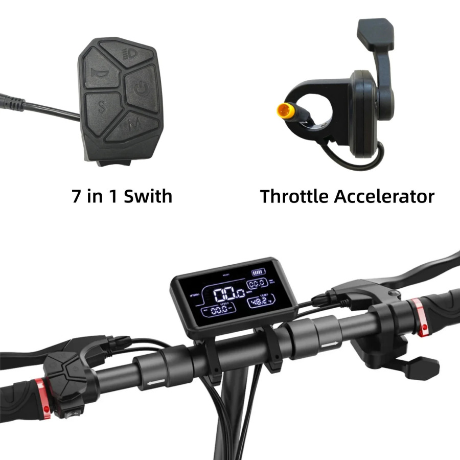 iScooter iX3 va iX4 Scooter qismlari: tezlatgich, tormoz prokladkalari, tormoz dastagi, zaryadlash porti, ehtiyot qismlar va aksessuarlar.