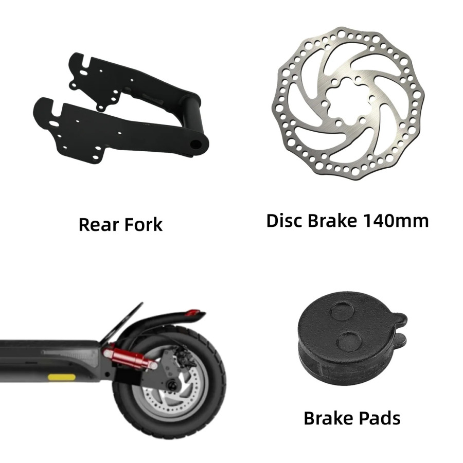 iScooter iX3 va iX4 Scooter qismlari: tezlatgich, tormoz prokladkalari, tormoz dastagi, zaryadlash porti, ehtiyot qismlar va aksessuarlar.